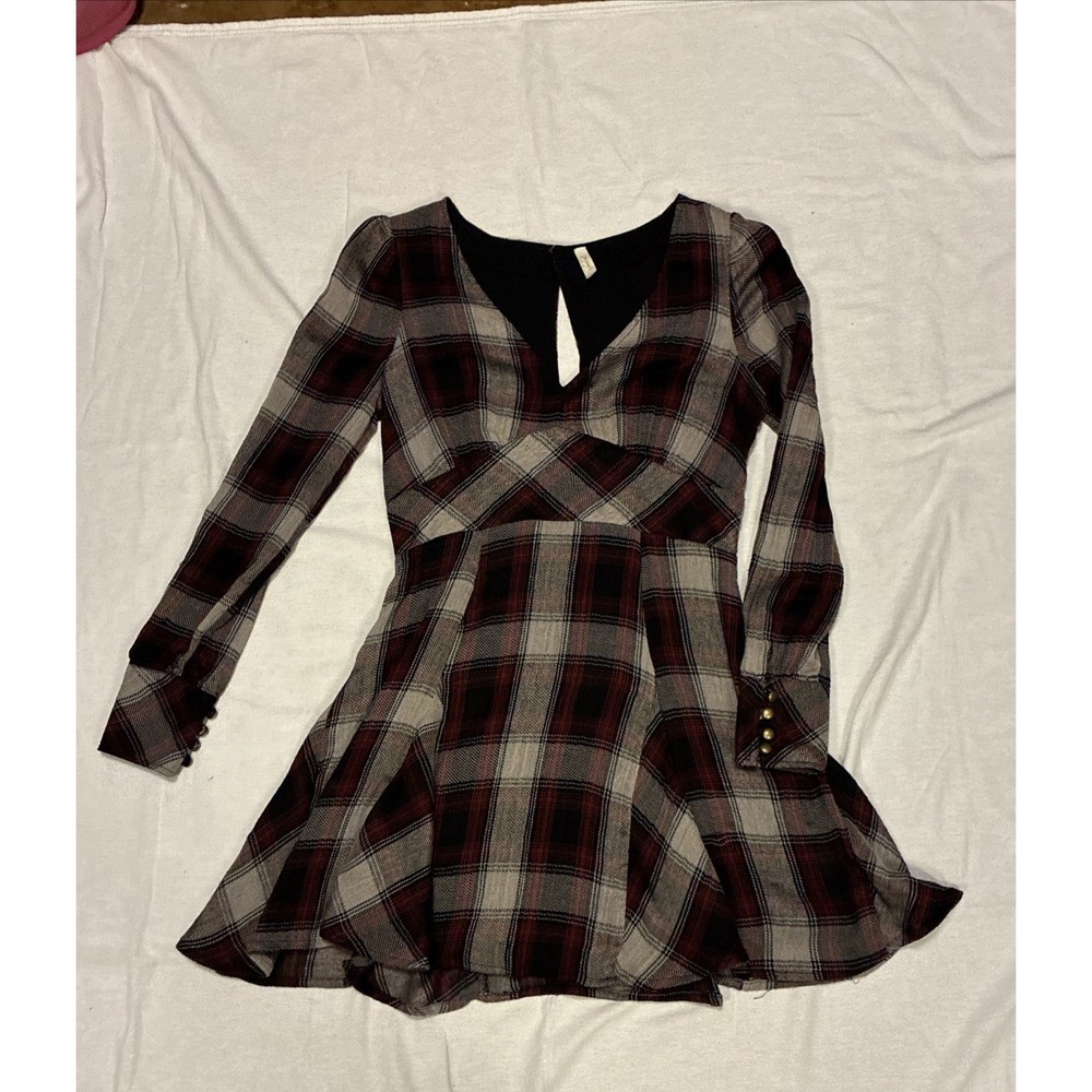 Free People Women's Dress 8 Plaid Teen Spirit Pretty Little Liars Aria Minidress - Picture 7 of 10